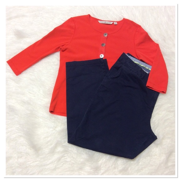 Crown & Ivy Pants - CROWN & IVY NAVY CROPPED PANTS